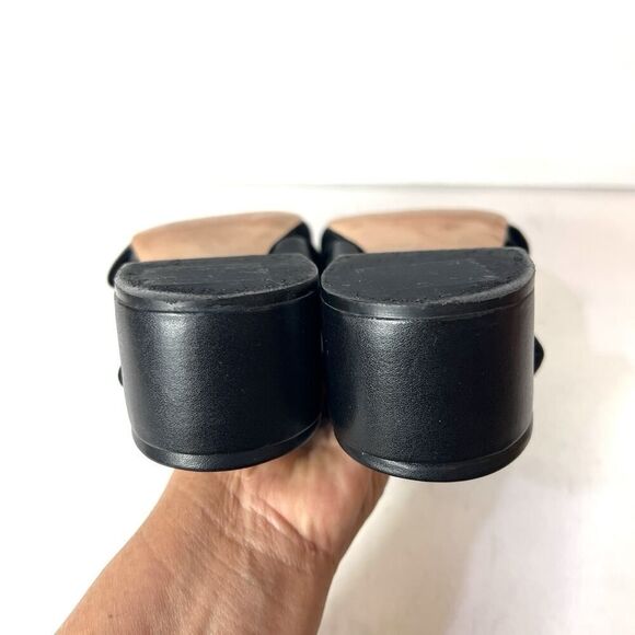 Clarks Cushion Womens Sz 9 M Comfort Casual Sandals Black Suede Leather Open Toe - Picture 8 of 11